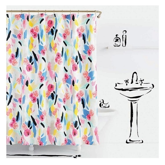 NWT Kate Spade Paintball Floral Shower Curtain